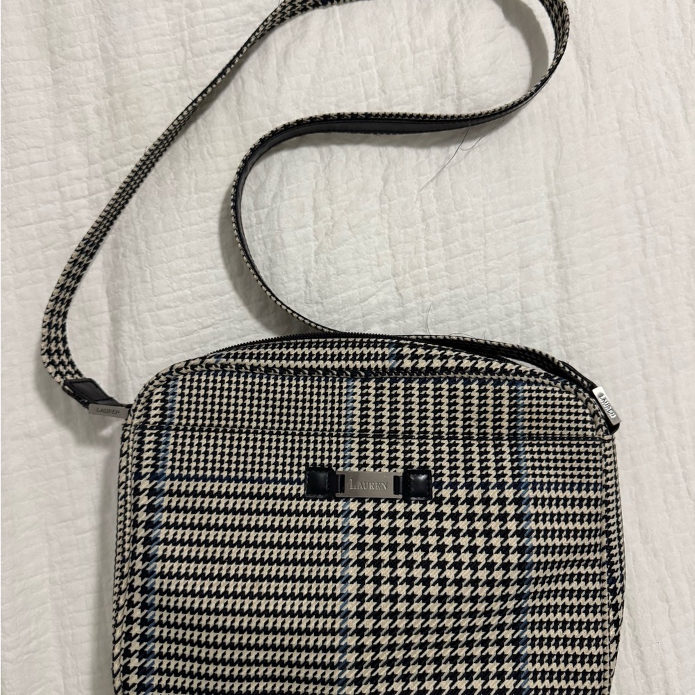 Lauren Ralph Lauren Black and White Crossbody Bag